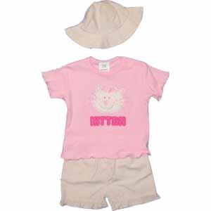 kitten t-shirt and short set